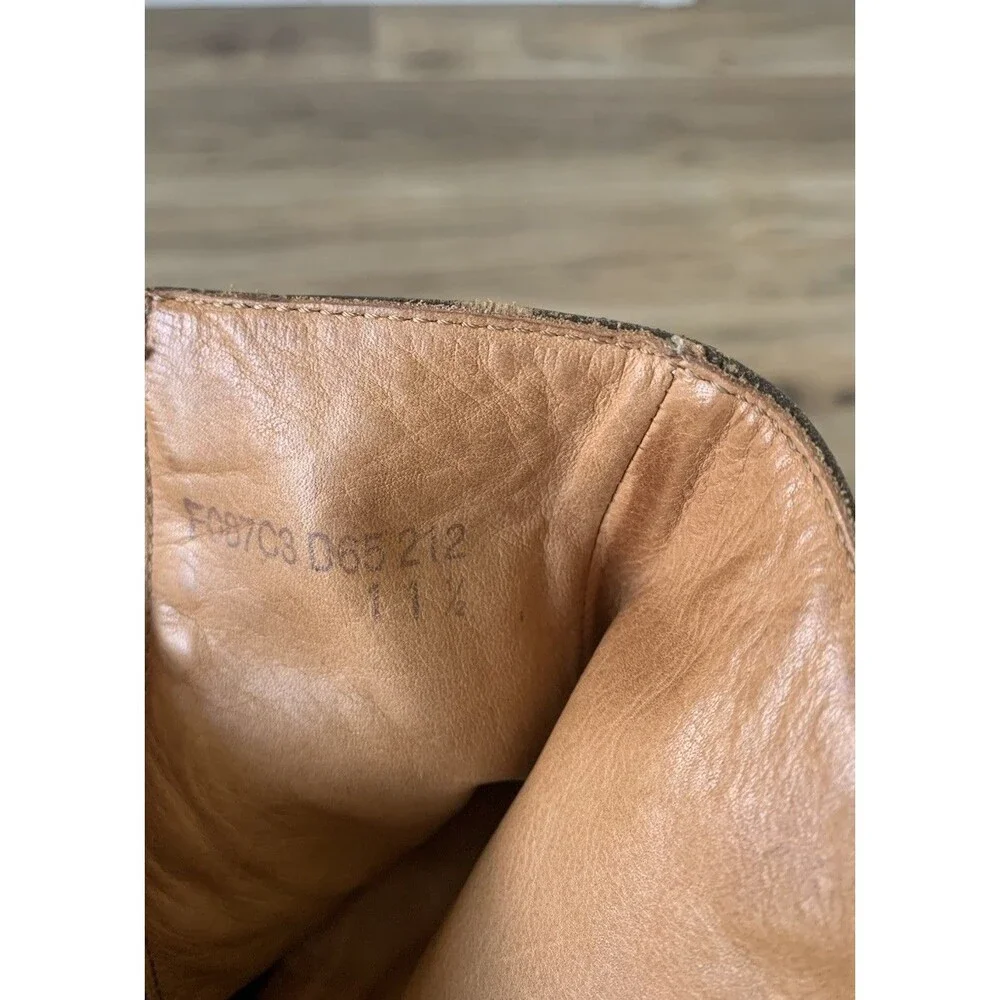 John Varvatos Mercer Boots Mens 11.5 Brown Leather Side Zip Made in Italy Rocker